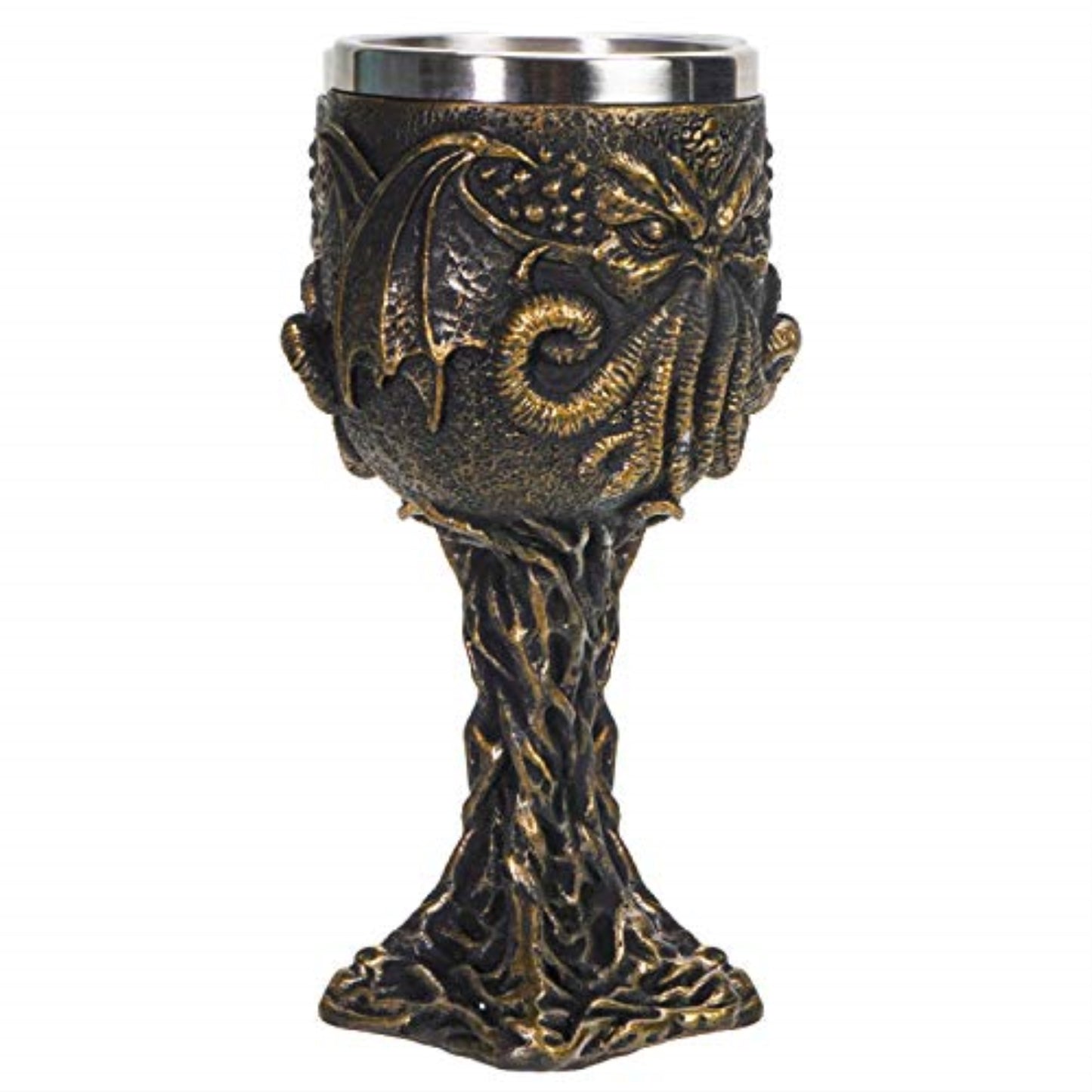 The Call of Cthulhu Sea Monster Goblet Wine Chalice Cup Resin Body Stainless Steel Cup 7 ounce