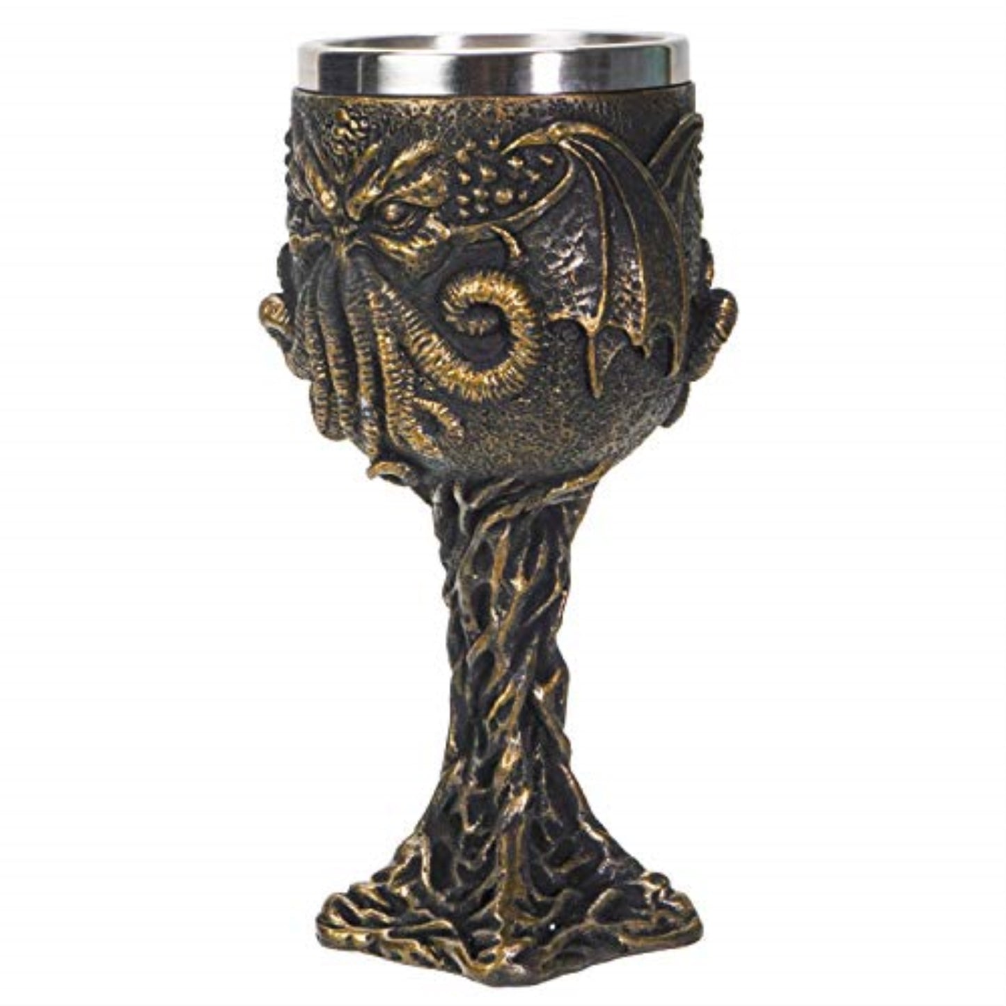 The Call of Cthulhu Sea Monster Goblet Wine Chalice Cup Resin Body Stainless Steel Cup 7 ounce