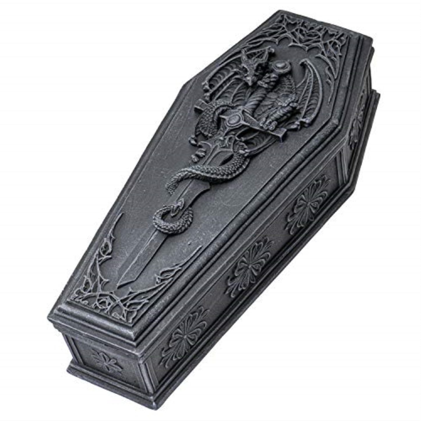 Gothic Dragon Sword Coffin Jewelry Trinket Keepsake Box 10 Inches