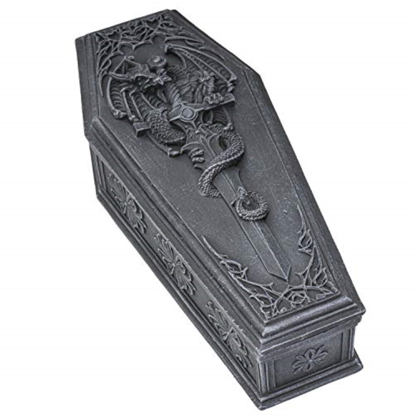 Gothic Dragon Sword Coffin Jewelry Trinket Keepsake Box 10 Inches