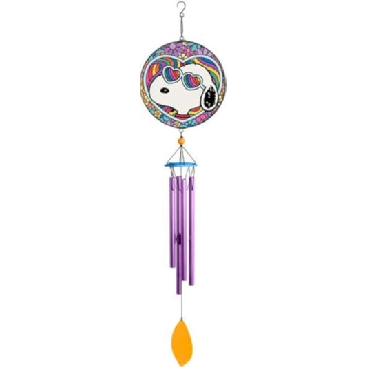 Spoontiques Snoopy Suncatcher Outdoor Garden Metal Wind Chimes Backyard and Patio Decoration 26 inch