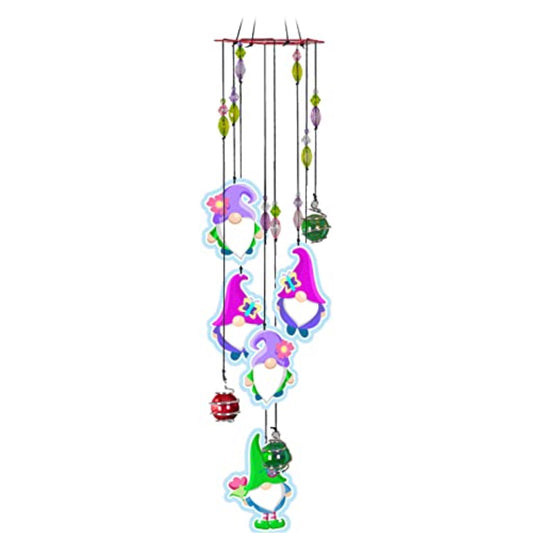 Spoontiques Gnomes Metal Wind Chime Outdoor Garden Décor Backyard and Patio Decoration 17 inch