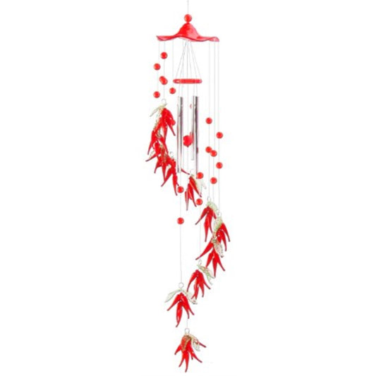 Spoontiques Chili Pepper Acrylic Wind Chime Outdoor Garden Décor Backyard and Patio Decoration 24 inch