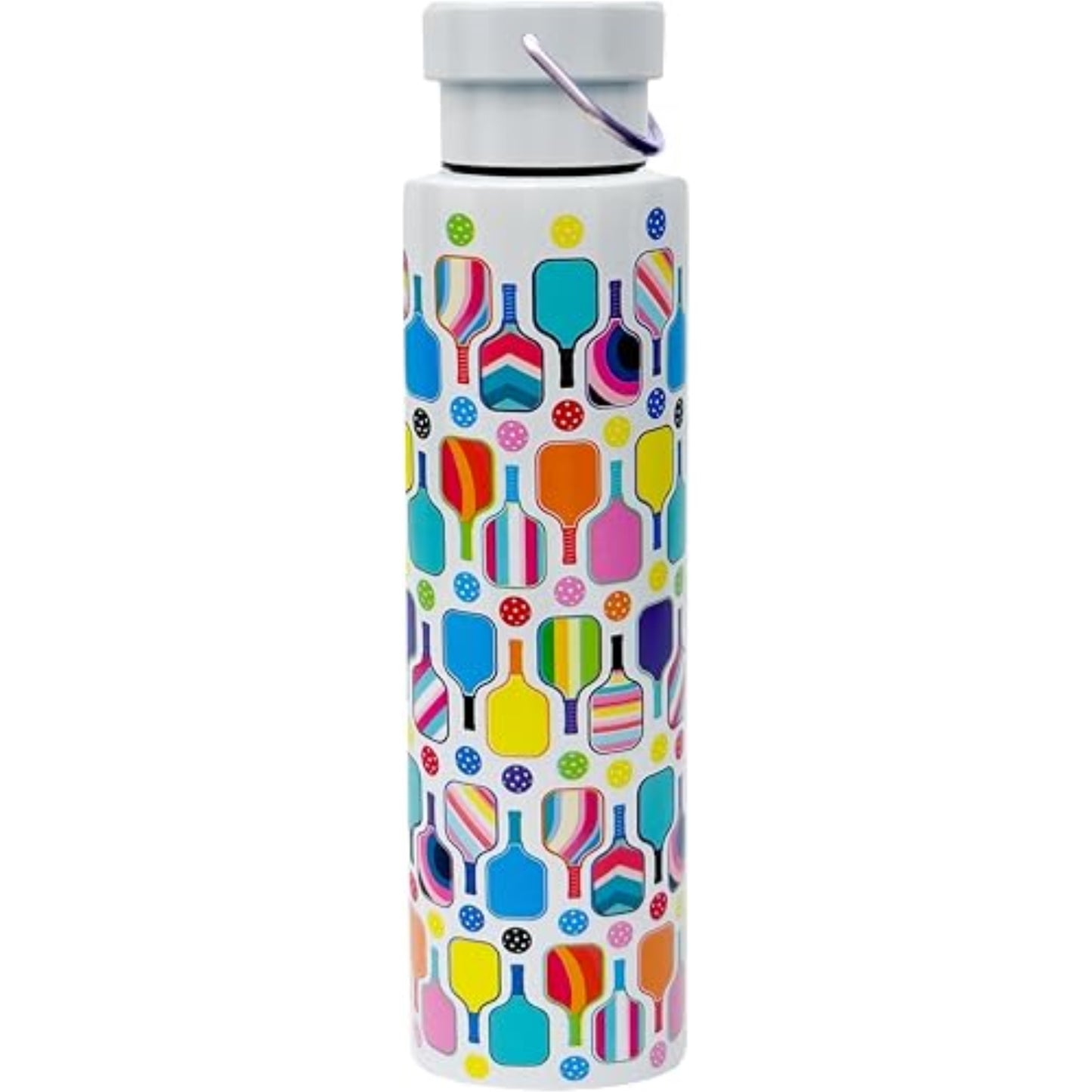 Spoontiques Pickleball Colorful Stainless Steel Bottle with Twist Lid 24 ounces