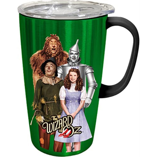 Spoontiques Wizard of Oz Double Wall Stainless Steel Travel Mug with Handle and Sliding Lock Travel Lid 18 ounce 6 inch