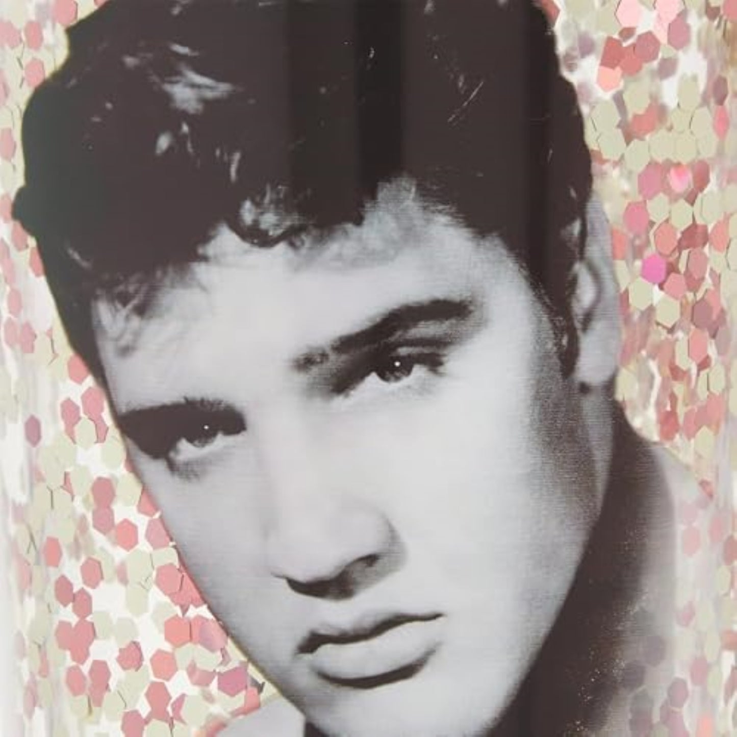 Spoontiques Elvis Presley Double Walled Acrylic Tumbler Glitter Cup with Straw 20 ounce