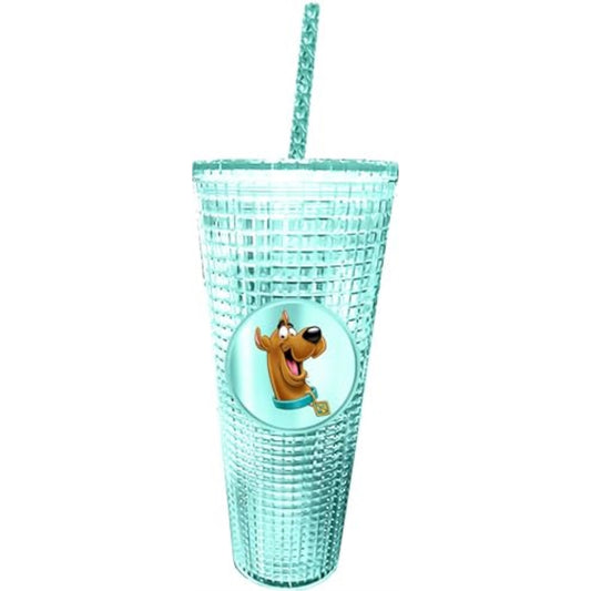 Spoontiques Scooby Doo Diamond Tumbler Textured Double Wall Insulated Cup with Straw 20 ounce
