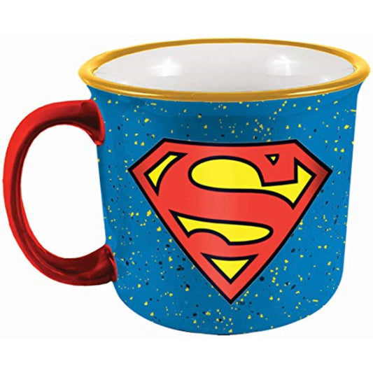 Spoontiques DC Comics Superman Logo Ceramic Camper Mug 14 ounce