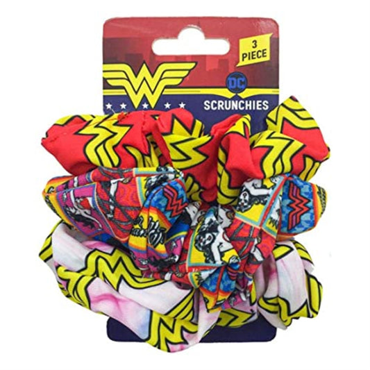 Spoontiques DC Comics Wonder Woman Hair Scrunchies Pack of 3