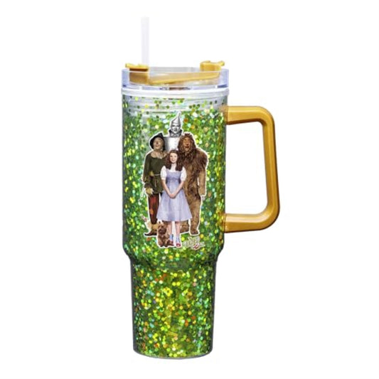 Spoontiques Wizard of Oz Double Wall Acrylic Travel Mug with Sliding Lock Travel Lid and Straw 11 inch 40 ounce
