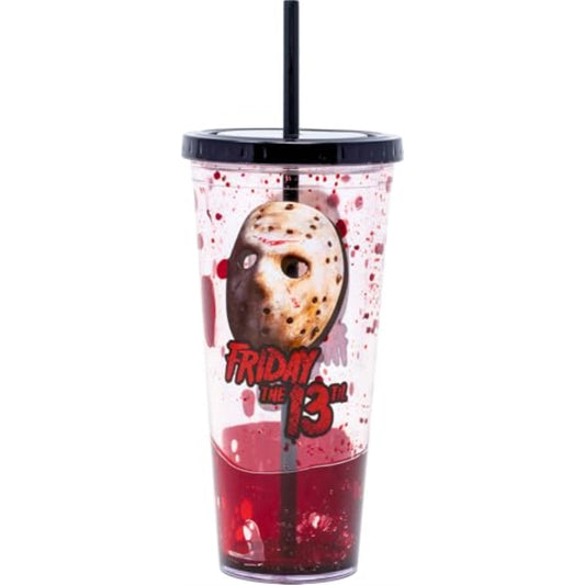 Spoontiques Friday the 13th Acrylic Horror Tumbler Cup with Straw 32 ounce