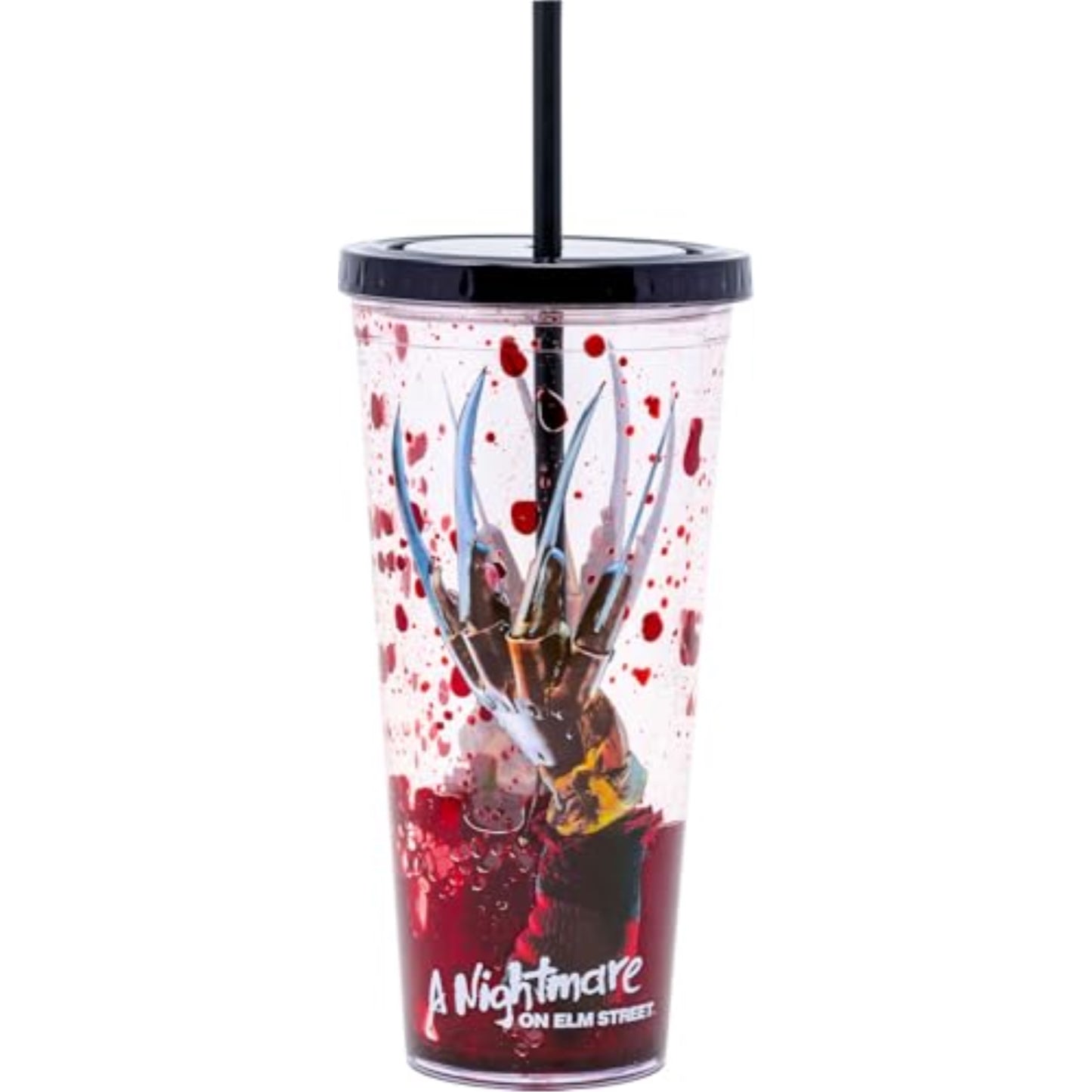 Spoontiques A Nightmare on Elm Street Freddy Krueger Acrylic Horror Tumbler Cup with Straw 32 ounce