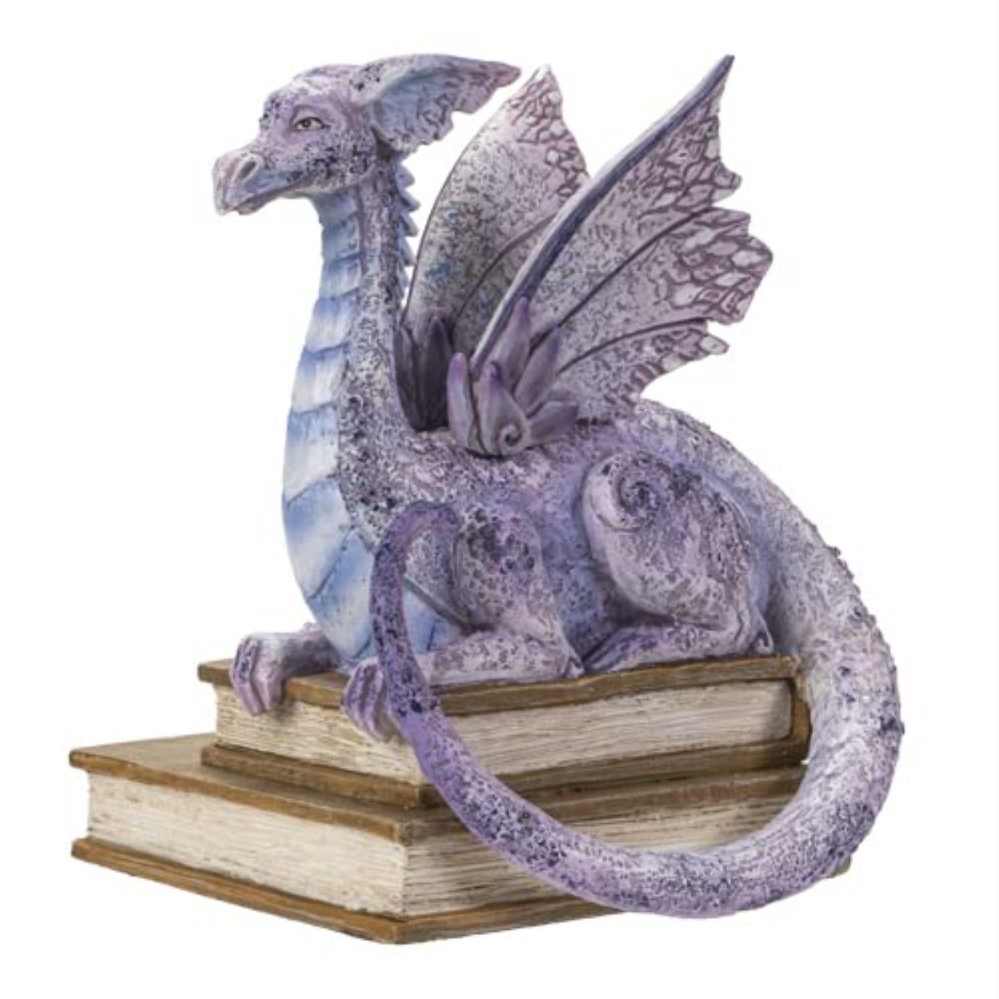 Story Time Purple Dragon on Stack of Books Resin Figurine Perfect for Book Shelf 5.1 inch by Amy Brown