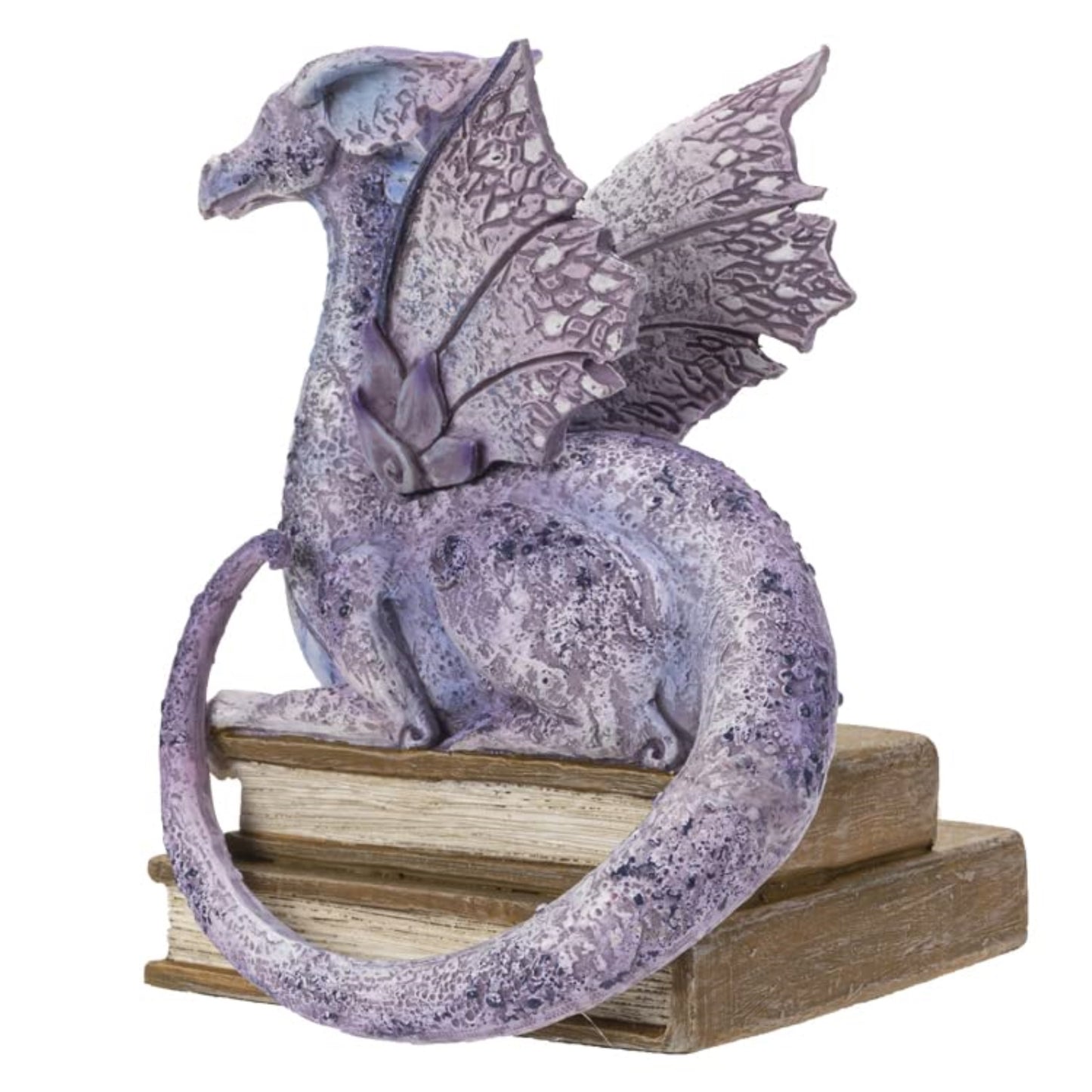 Story Time Purple Dragon on Stack of Books Resin Figurine Perfect for Book Shelf 5.1 inch by Amy Brown
