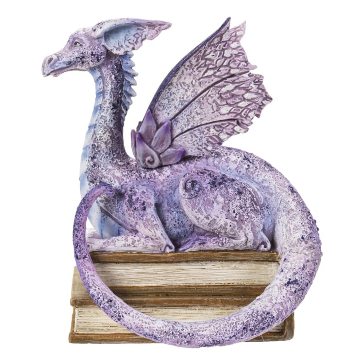 Story Time Purple Dragon on Stack of Books Resin Figurine Perfect for Book Shelf 5.1 inch by Amy Brown