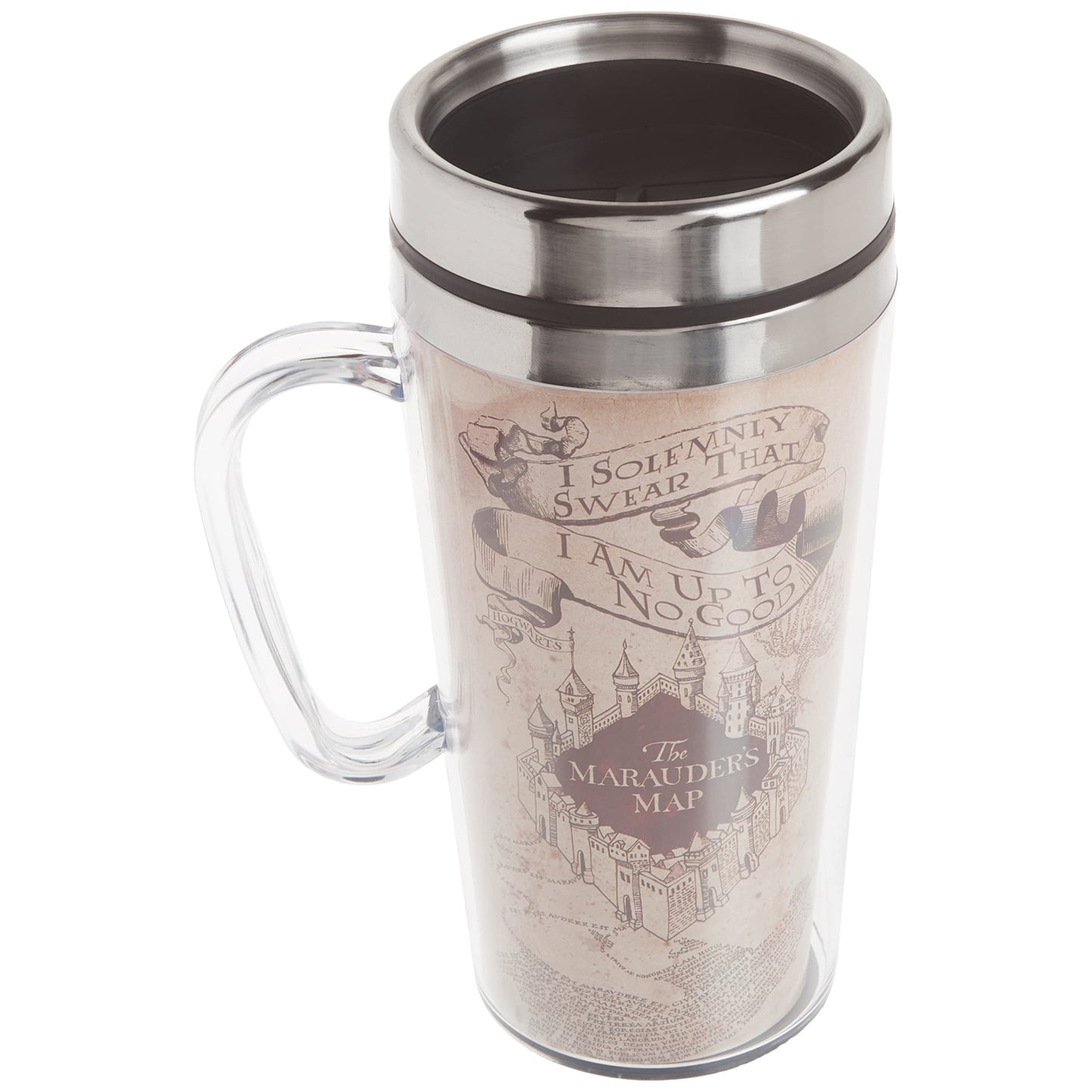 Spoontiques Harry Potter Marauders Map Double Walled Stainless and Acrylic Insulated Travel Mug 14 ounce
