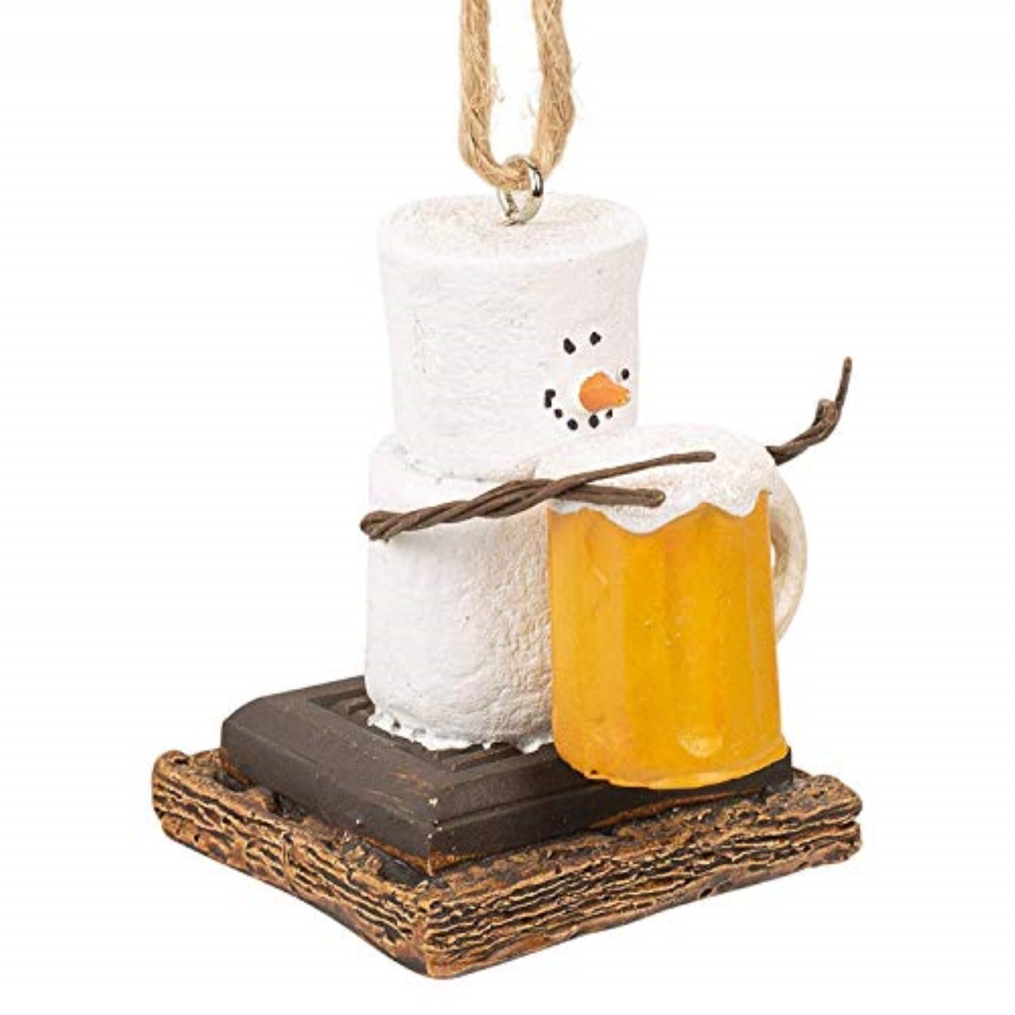 Ganz Smores Marshmallow Snowman Original Beer Mug Christmas Tree Ornament 2.4 inch