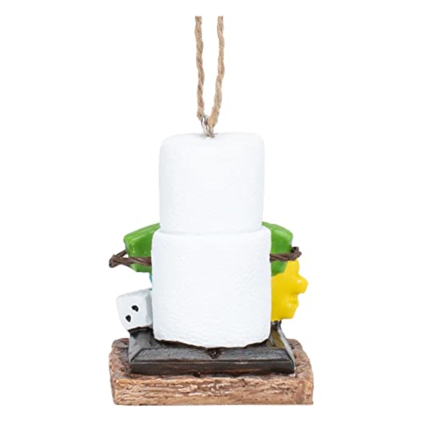 Ganz Smores Marshmallow Snowman Game Night Resin Christmas Tree Ornament 2.6 inch