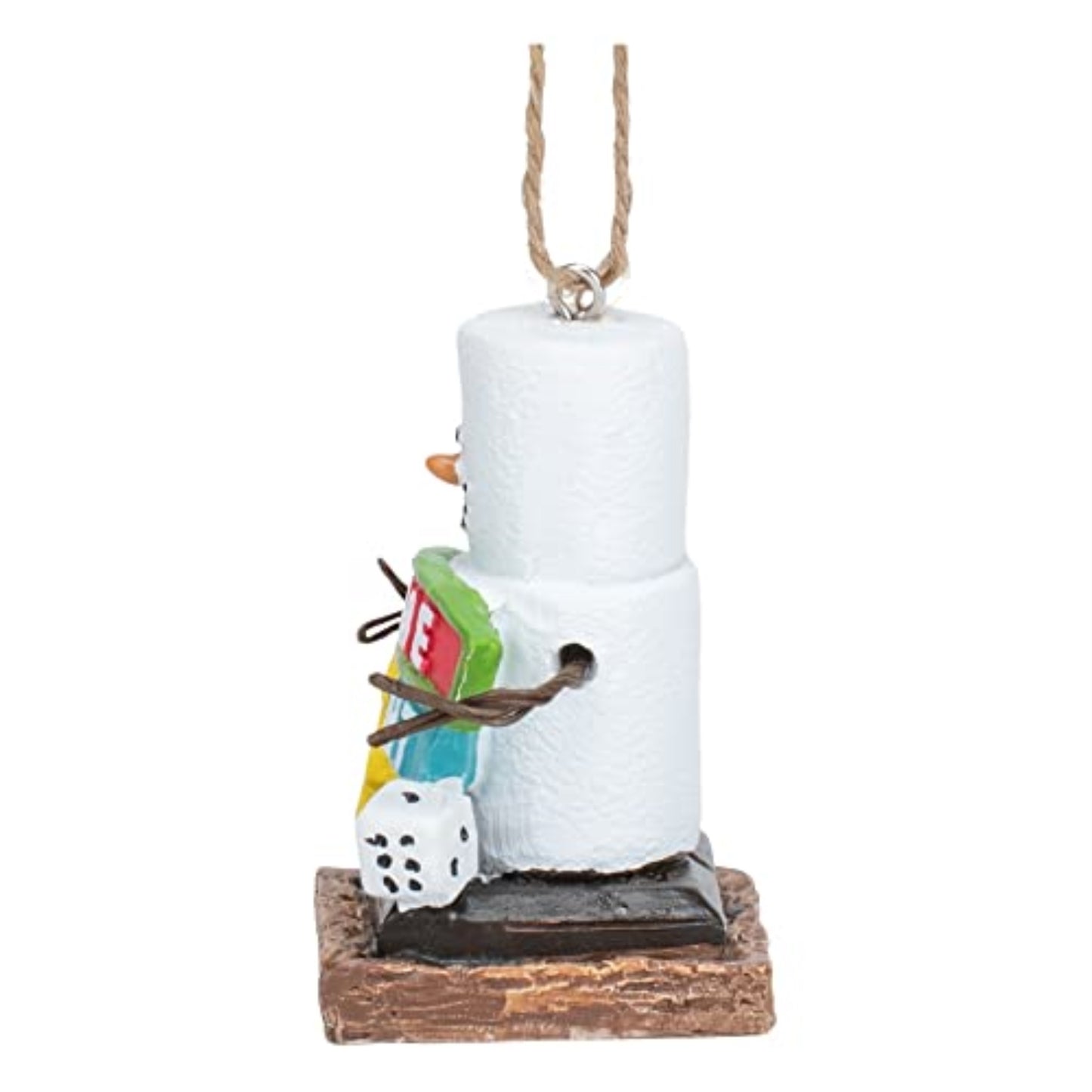 Ganz Smores Marshmallow Snowman Game Night Resin Christmas Tree Ornament 2.6 inch