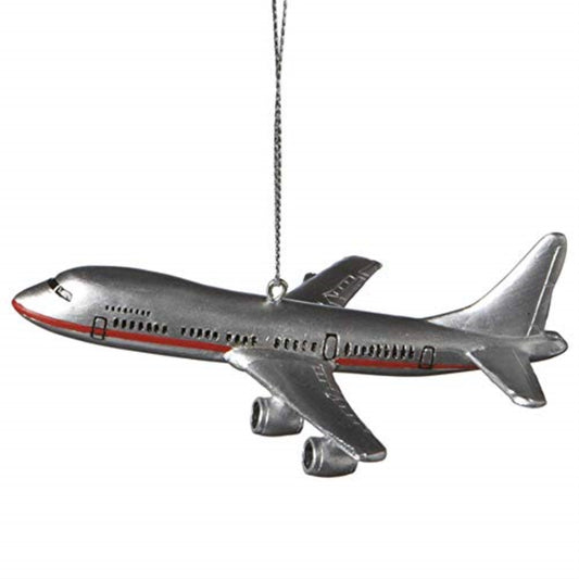 Commercial Airliner Airplane Resin Hanging Christmas Tree Ornament 4.25 inch