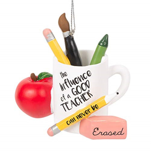 The Influence of a Good Teacher Novelty Resin Christmas Tree Ornament 3.5 inch