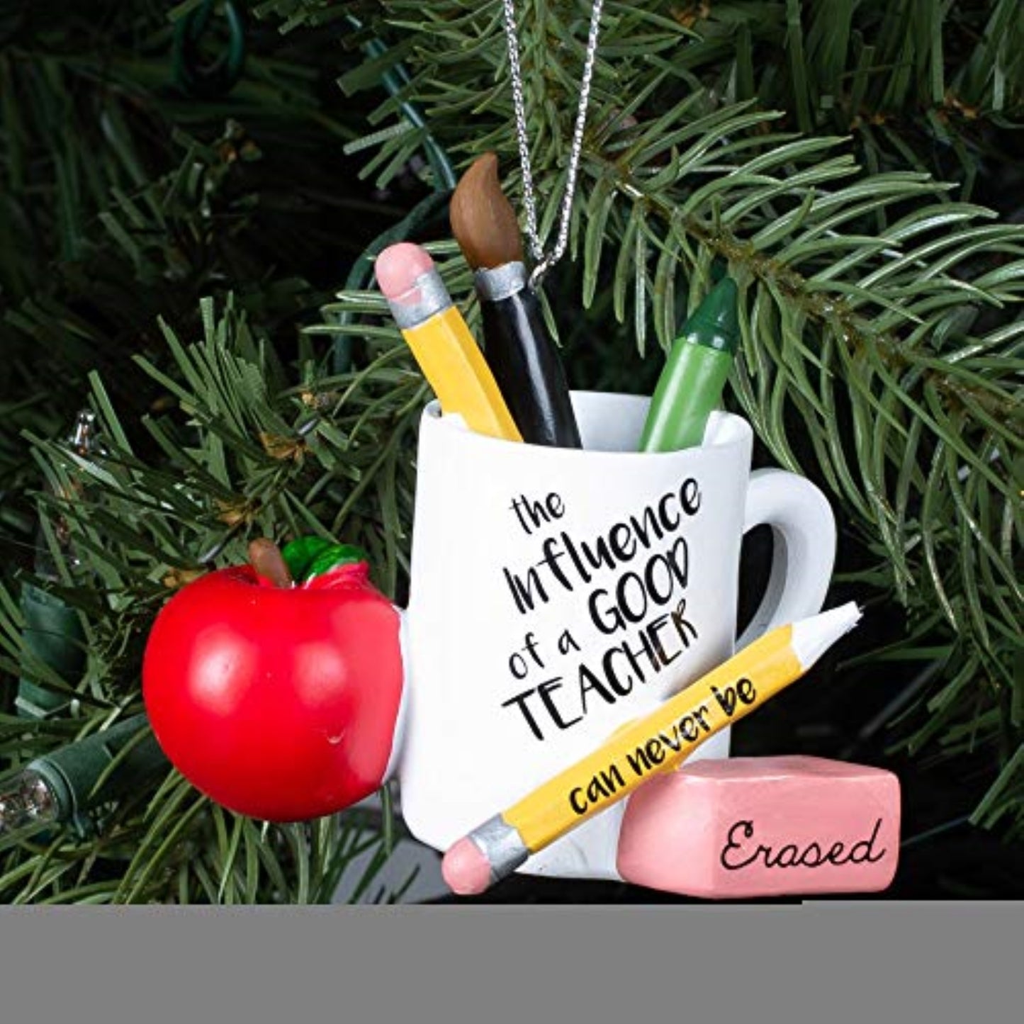 The Influence of a Good Teacher Novelty Resin Christmas Tree Ornament 3.5 inch