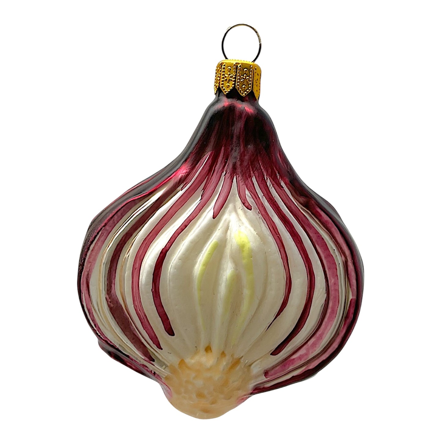 Pinnacle Peak Trading Red Onion Vegetable Polish Blown Glass Christmas Ornament Set of 2 Decorations