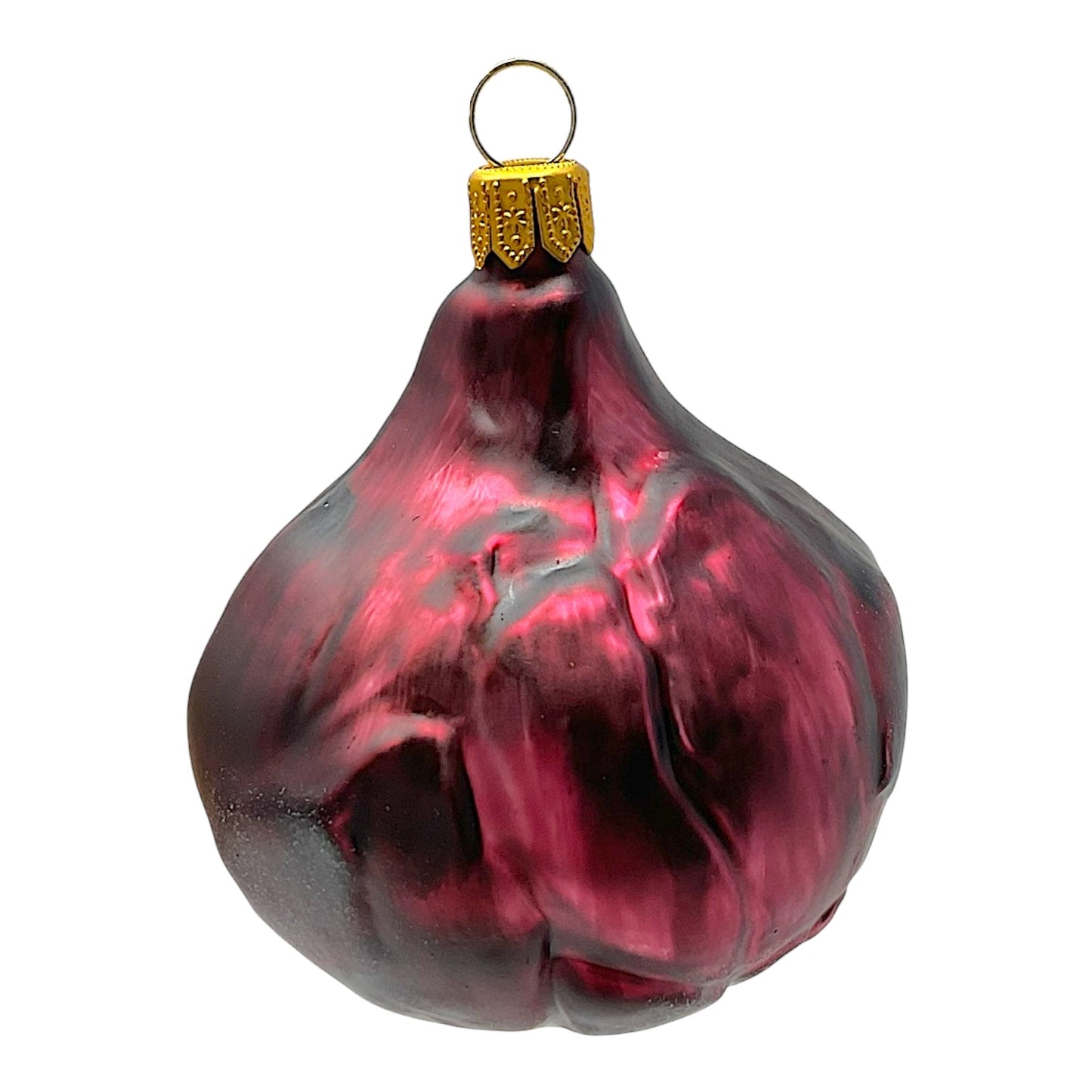 Pinnacle Peak Trading Red Onion Vegetable Polish Blown Glass Christmas Ornament Set of 2 Decorations