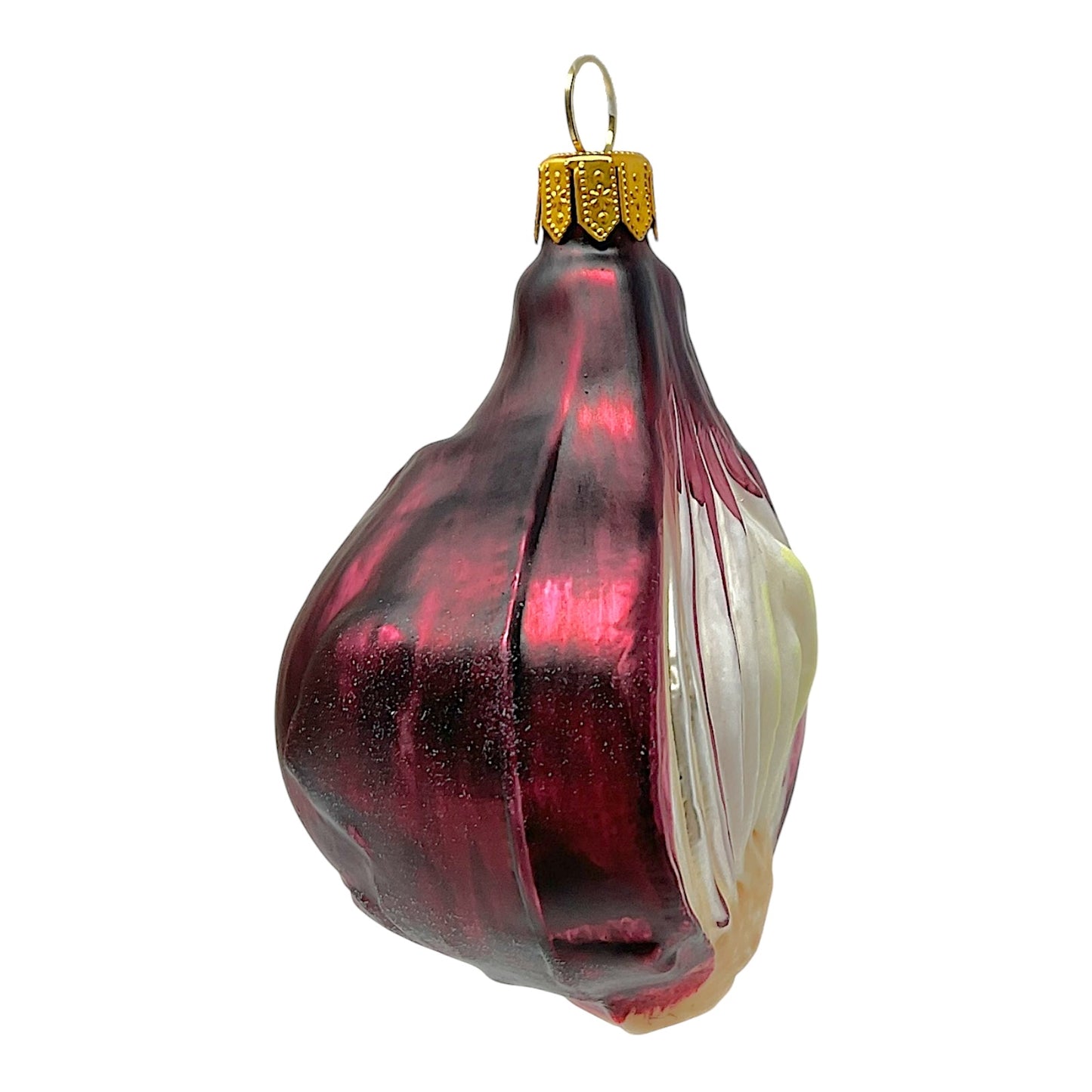 Pinnacle Peak Trading Red Onion Vegetable Polish Blown Glass Christmas Ornament Set of 2 Decorations