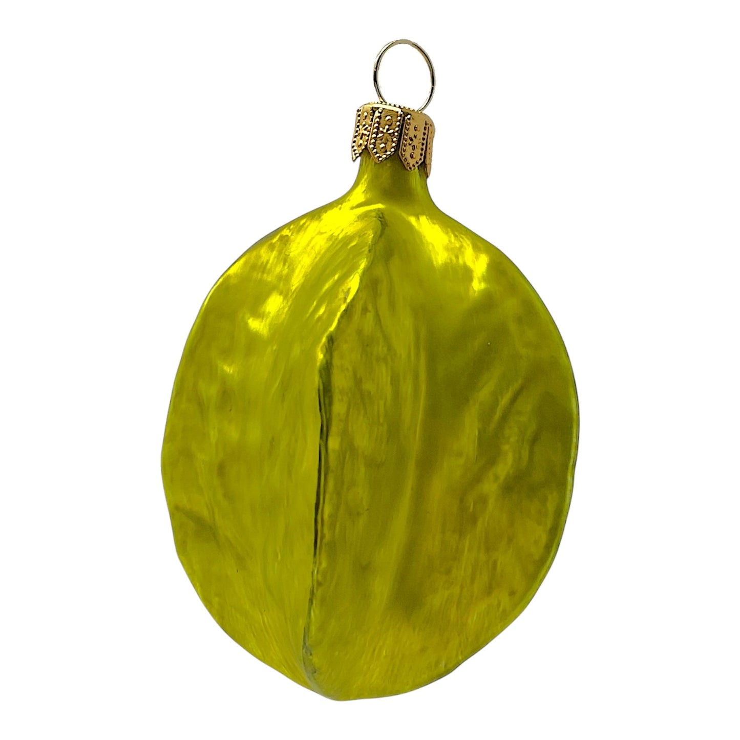 Pinnacle Peak Trading Carambola Star Fruit Polish Blown Glass Christmas Ornament Set of 2 Decorations
