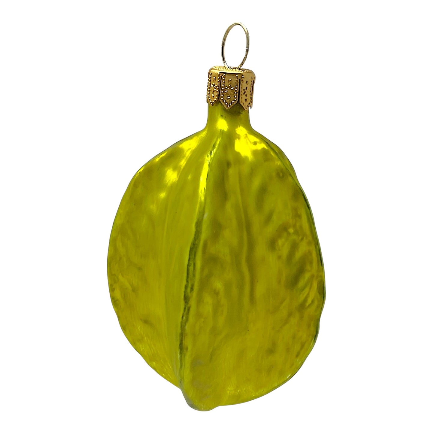 Pinnacle Peak Trading Carambola Star Fruit Polish Blown Glass Christmas Ornament Set of 2 Decorations