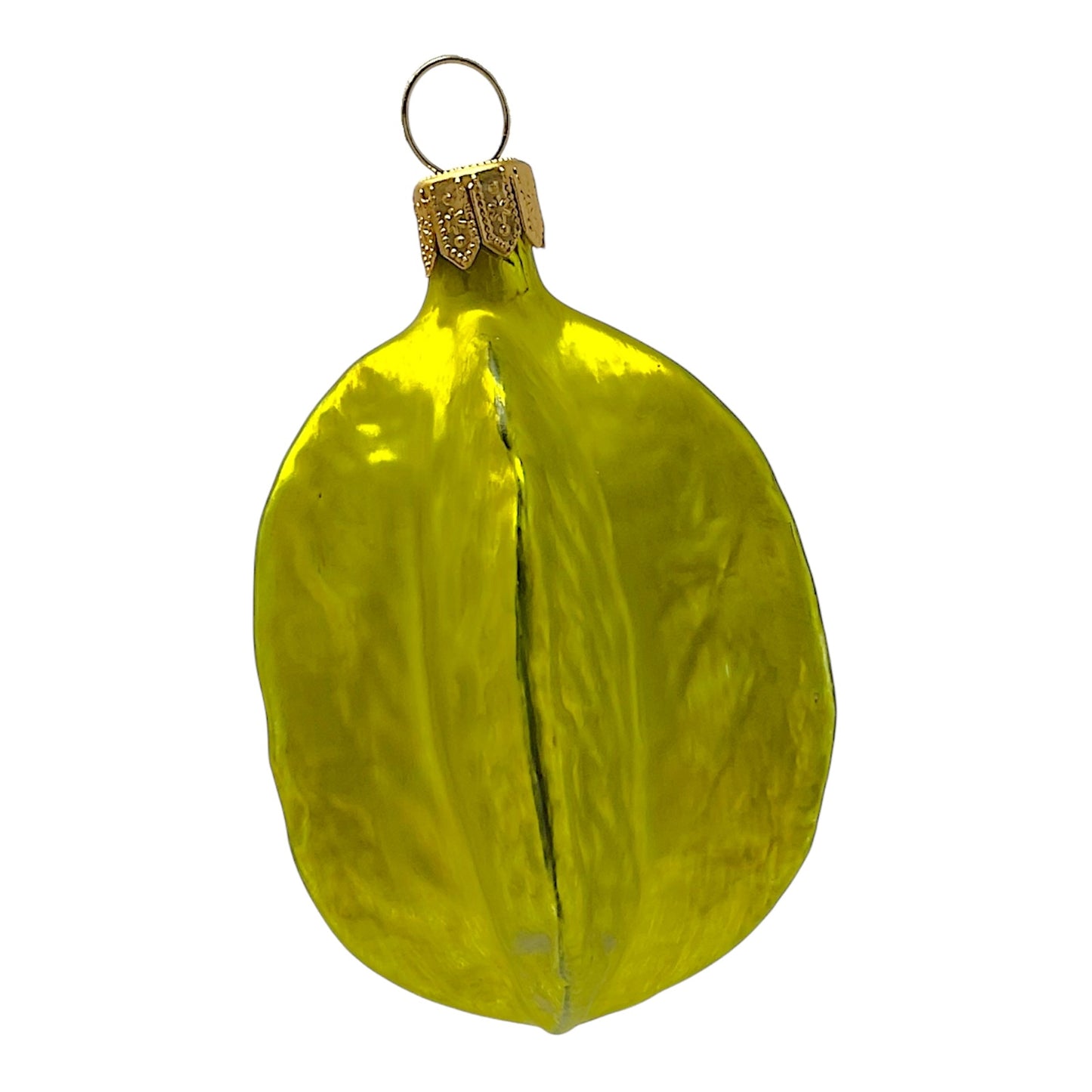 Pinnacle Peak Trading Carambola Star Fruit Polish Blown Glass Christmas Ornament Set of 2 Decorations
