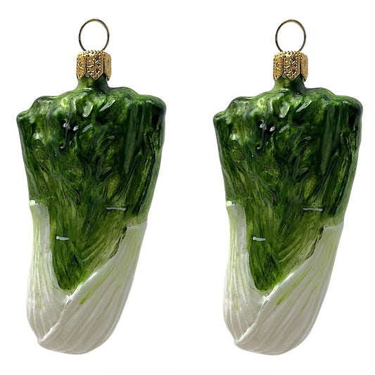 Pinnacle Peak Trading Fennel Polish Glass Christmas Ornament Food Herb Vegetable Decoration Set of 2