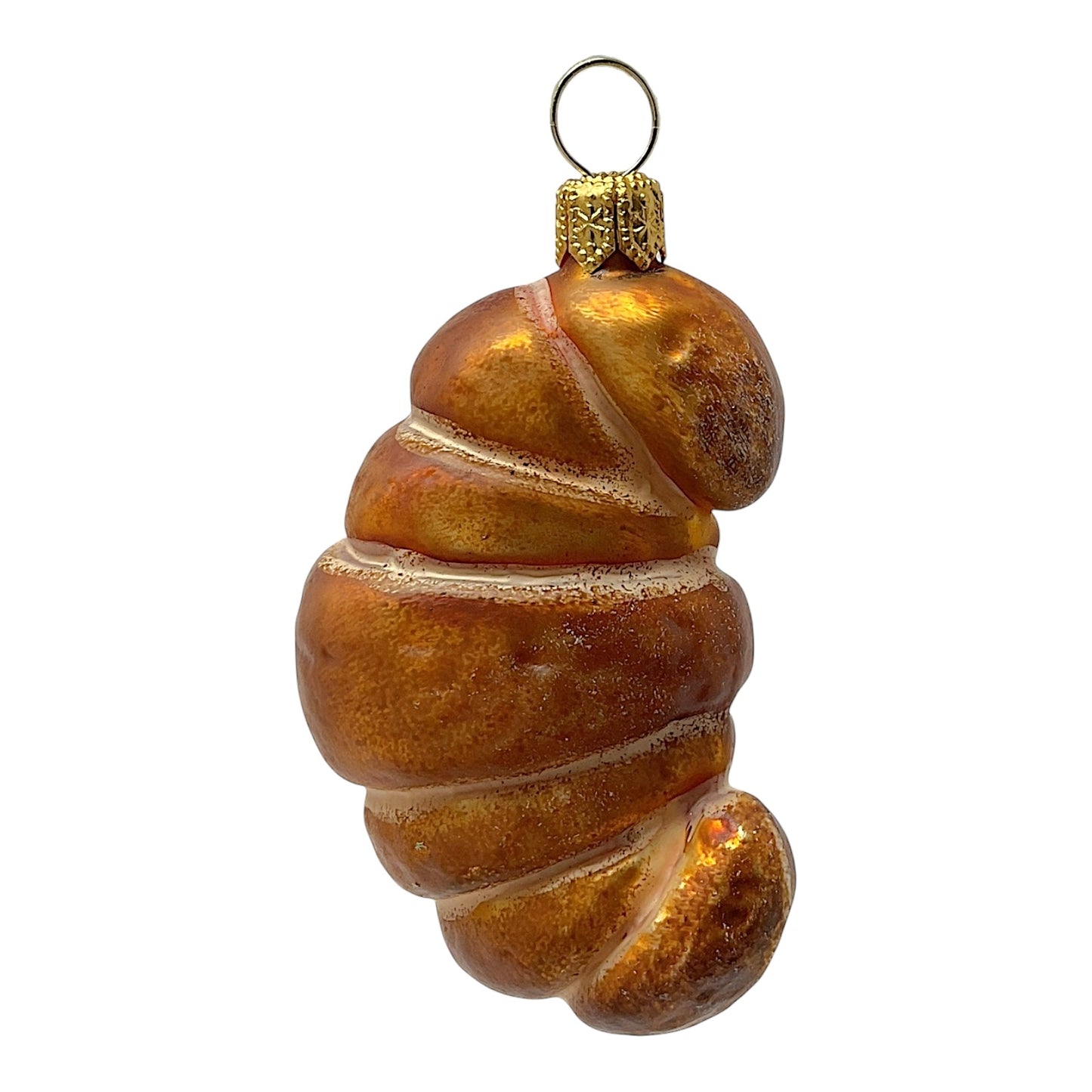 Pinnacle Peak Trading Croissant Pastry Polish Blown Glass Christmas Ornament Set of 2 Decorations