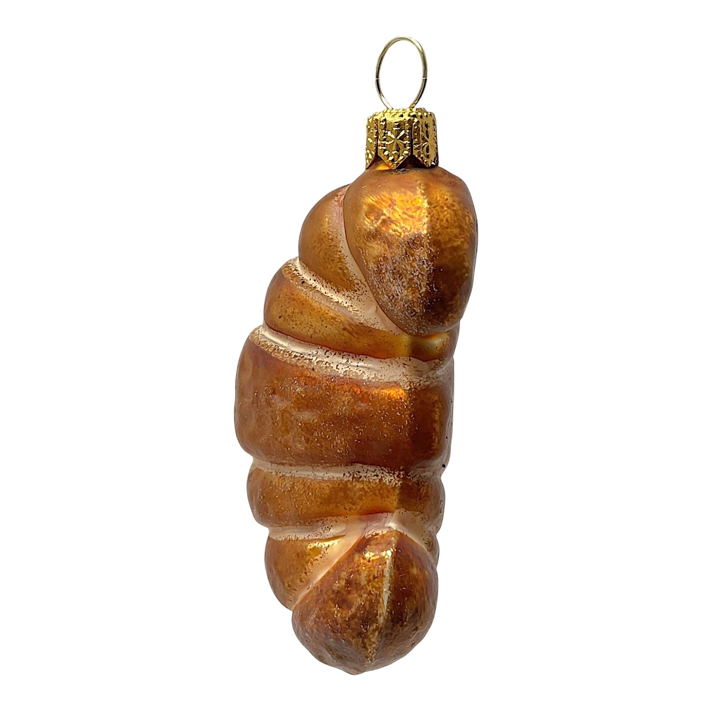 Pinnacle Peak Trading Croissant Pastry Polish Blown Glass Christmas Ornament Set of 2 Decorations