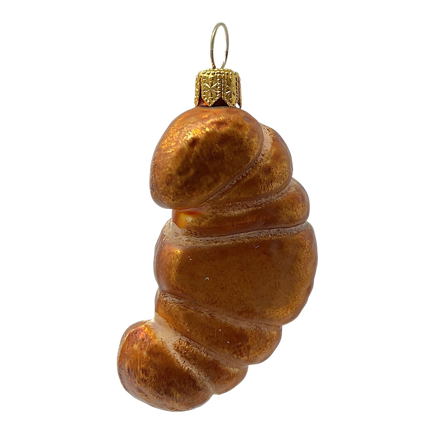 Pinnacle Peak Trading Croissant Pastry Polish Blown Glass Christmas Ornament Set of 2 Decorations