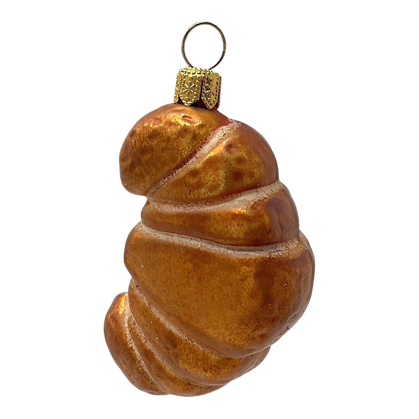 Pinnacle Peak Trading Croissant Pastry Polish Blown Glass Christmas Ornament Set of 2 Decorations