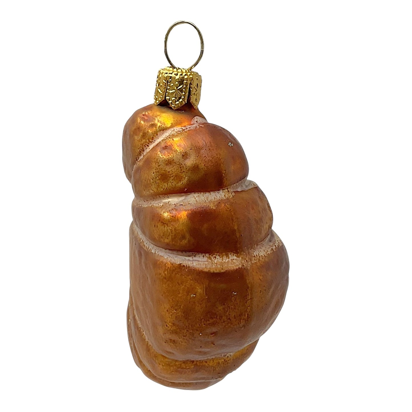 Pinnacle Peak Trading Croissant Pastry Polish Blown Glass Christmas Ornament Set of 2 Decorations