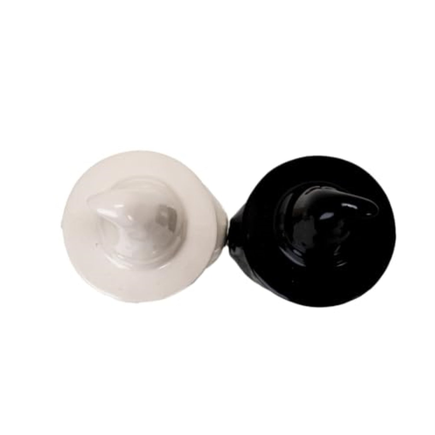 Mystical White and Black Ceramic Magnetic Witch Salt and Pepper Shaker Set