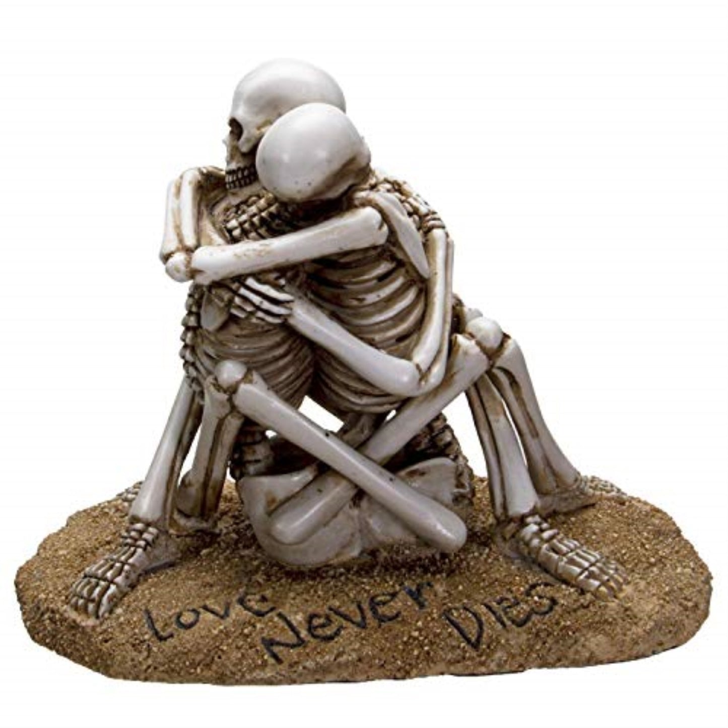 Love Never Dies Skeleton Couple Sharing an Intimate Hug Resin Figurine 6.1 inch