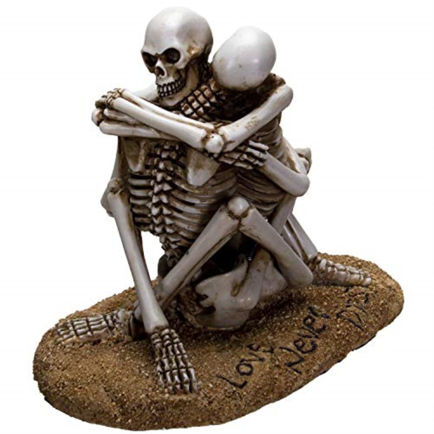 Love Never Dies Skeleton Couple Sharing an Intimate Hug Resin Figurine 6.1 inch