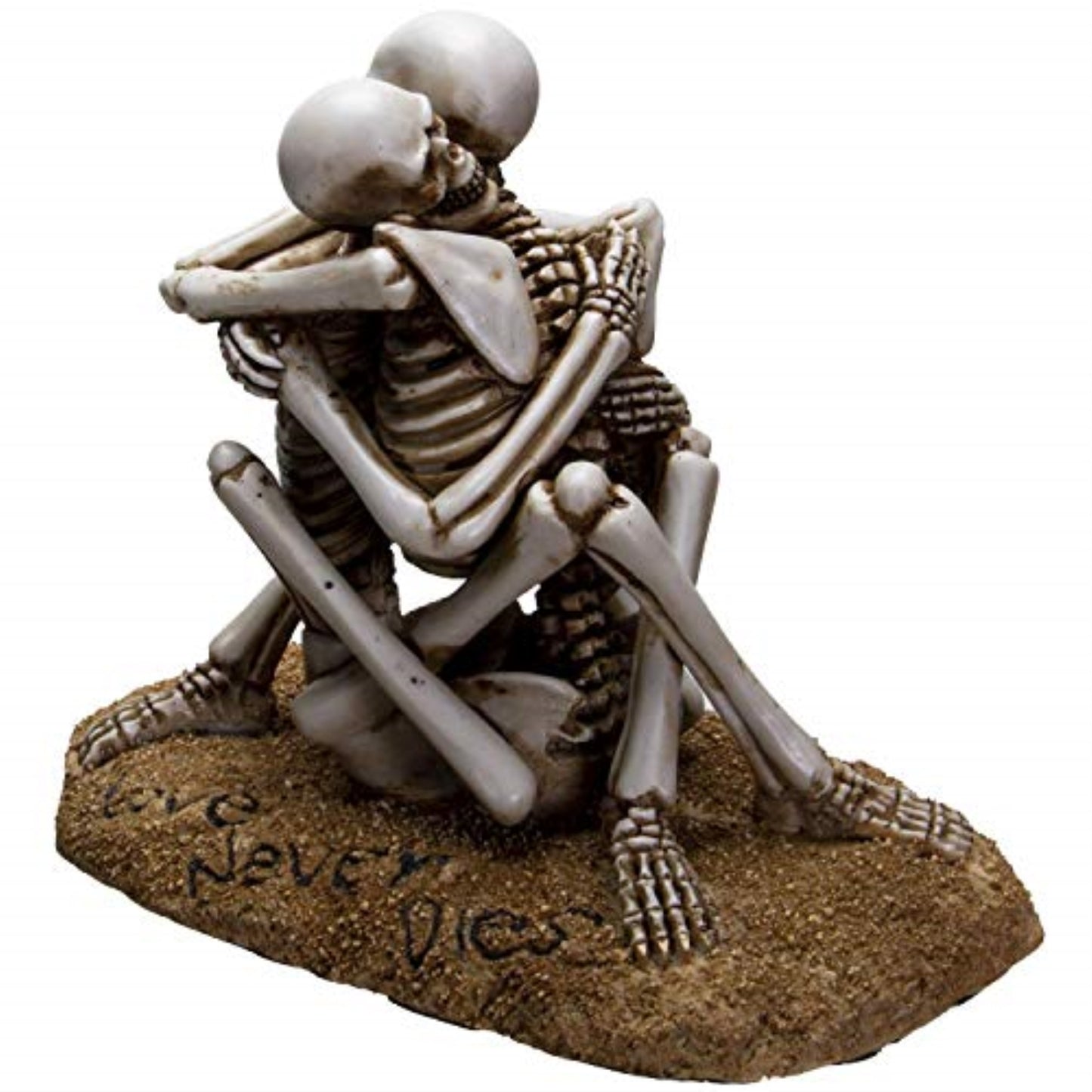 Love Never Dies Skeleton Couple Sharing an Intimate Hug Resin Figurine 6.1 inch