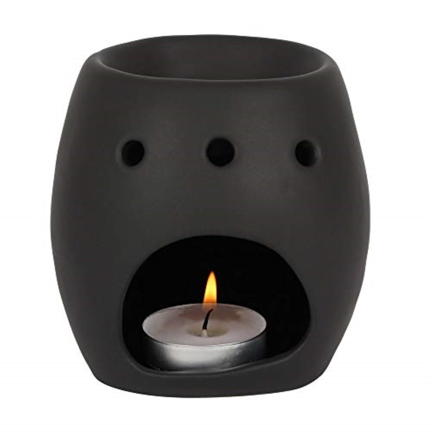 Aroma Relaxation Matte Black Skull Skeleton Ceramic Oil Burner