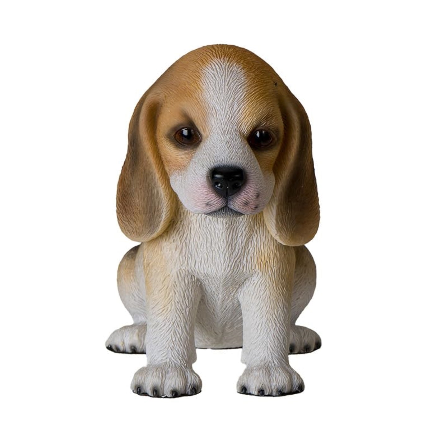 Adorable Sitting Beagle Figurine Realistic Lifelike Statue Decorative Puppy Dog Polyresin 5.75 inch