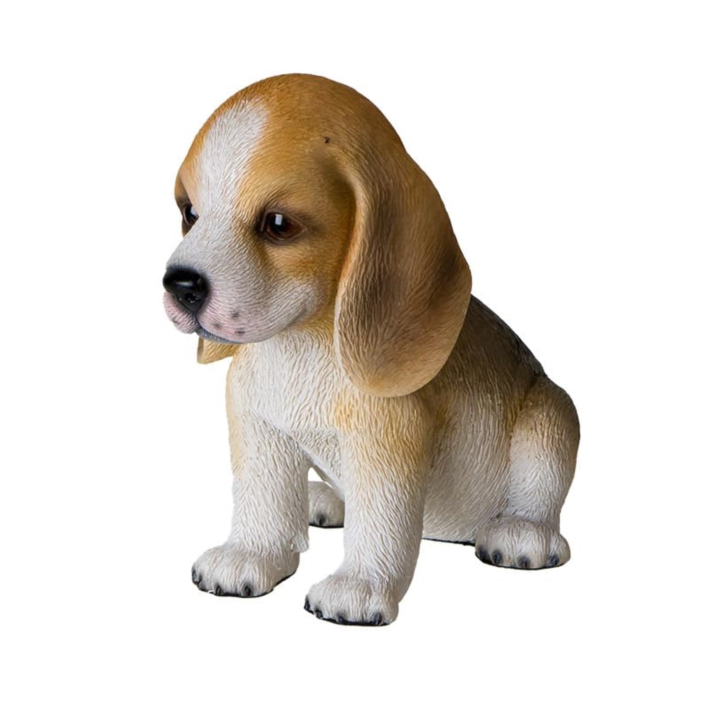 Adorable Sitting Beagle Figurine Realistic Lifelike Statue Decorative Puppy Dog Polyresin 5.75 inch
