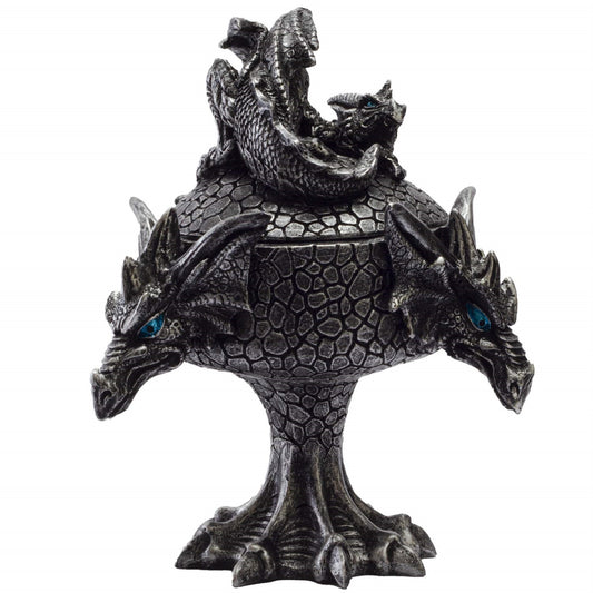 Dragon Trilogy Guarding Sleeping Wyrmling Decorative Jewelry Trinket Keepsake Box Figurine 5.75 inch