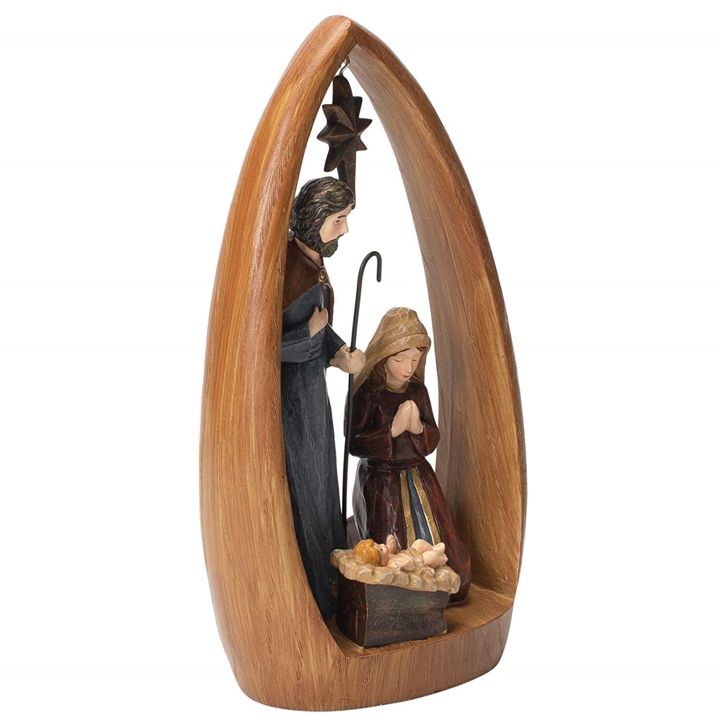Holy Family Religious Stone Resin Christmas Figurine 9 inch