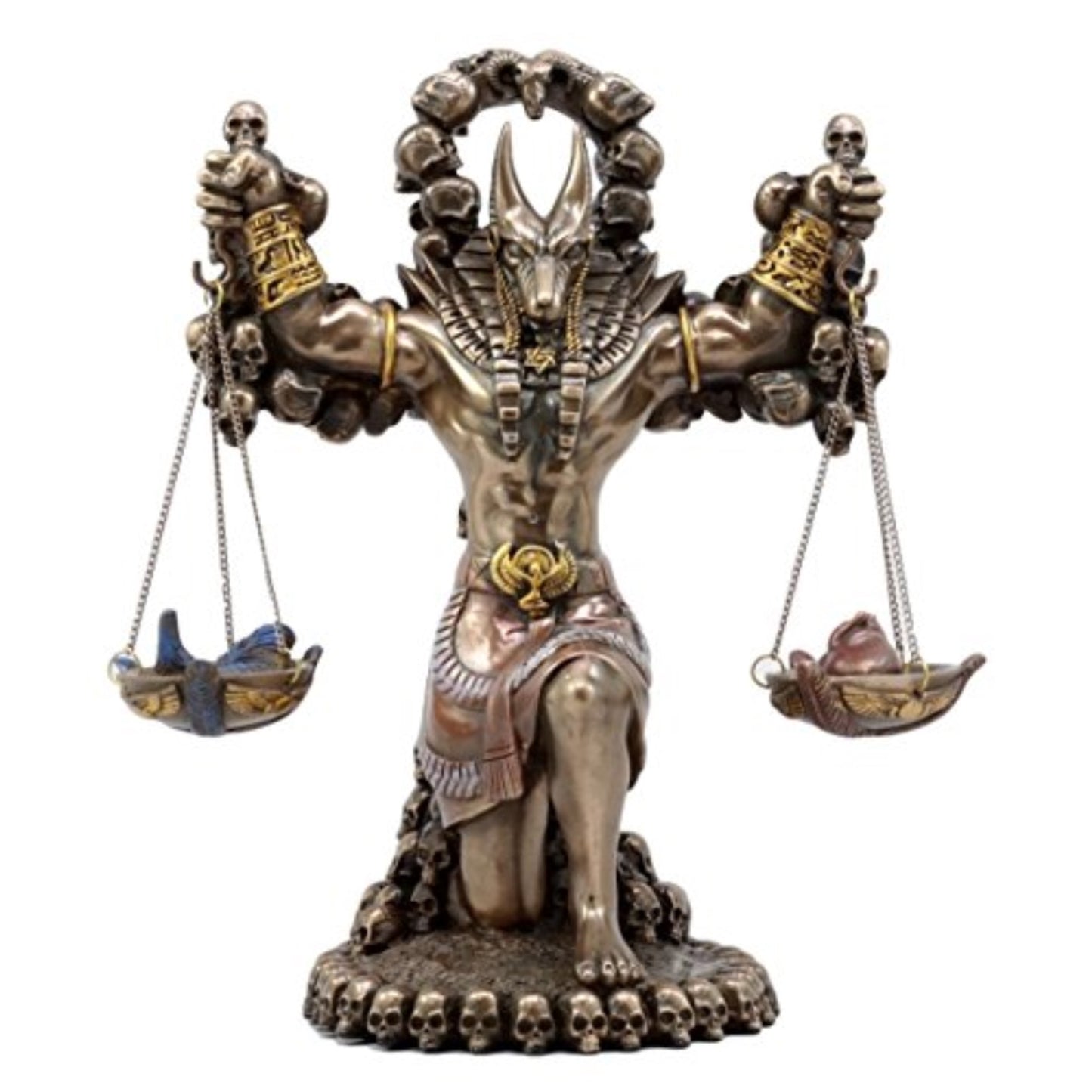 Ancient Egyptian God of Underworld Anubis Guardian of Scales Bronze Color Figurine 8.5 inches