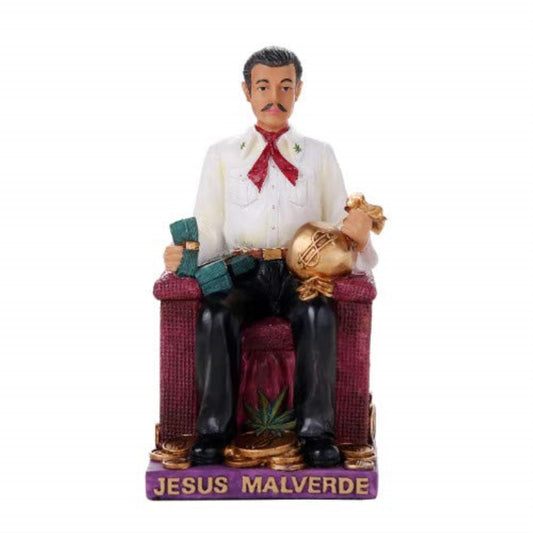 6.5 Inch Jesus Malverde Folklore Statue Sinaloa Religious Figurine Mexico Estatua Figure