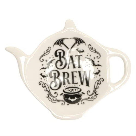 Bat Crew Spooky Ceramic Spoon Holder, Black, Tea or Coffee Time